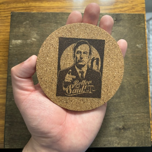 Better Call Saul Laser Engraved Cork Coaster - Picture 3 of 5